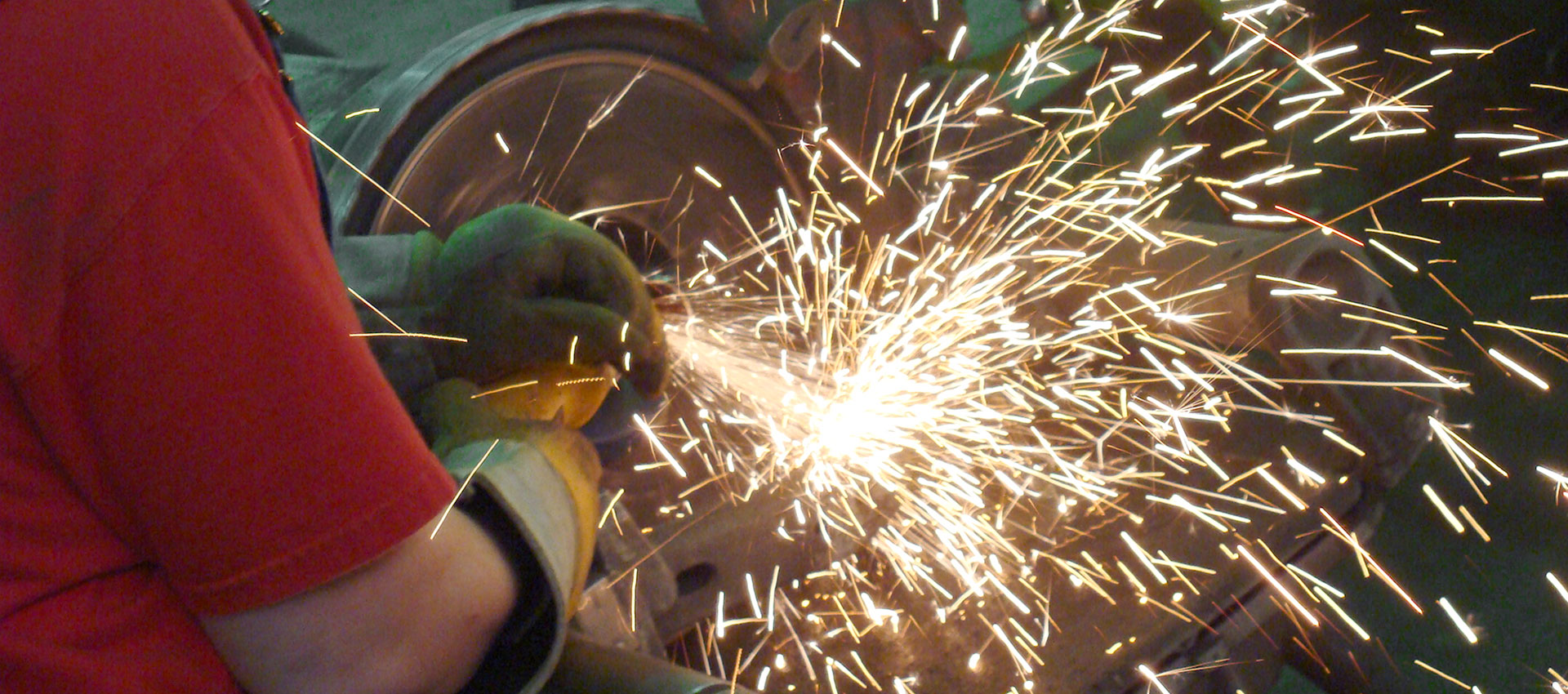 Metal fabrication work with sparks